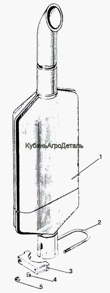 Запчасти для сельхозтехники МТЗ-1021.3 Глушитель