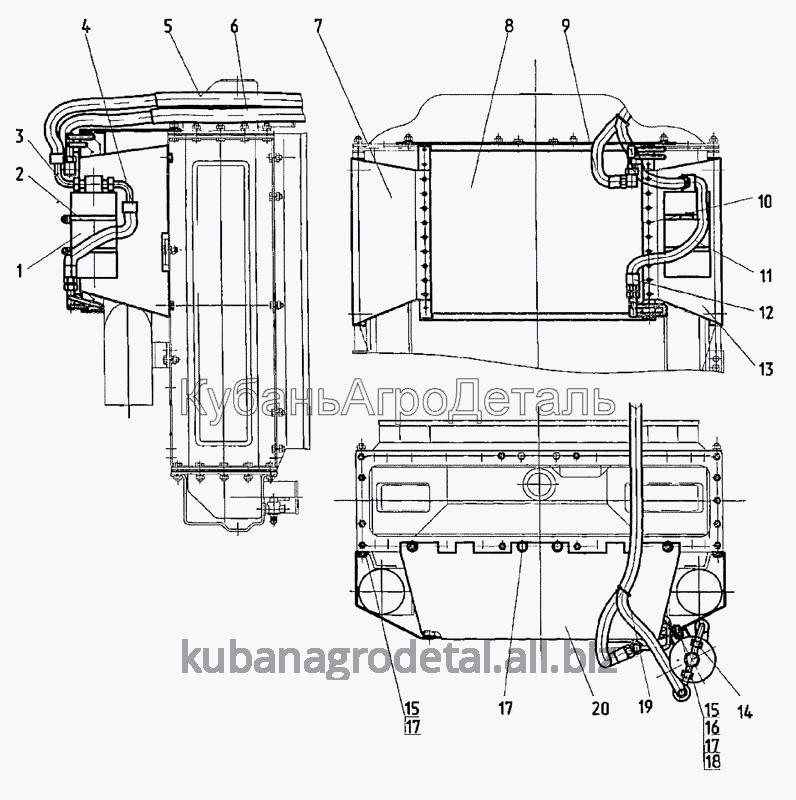 Запчасти для сельхозтехники МТЗ-1222/1523 Установка конденсатора