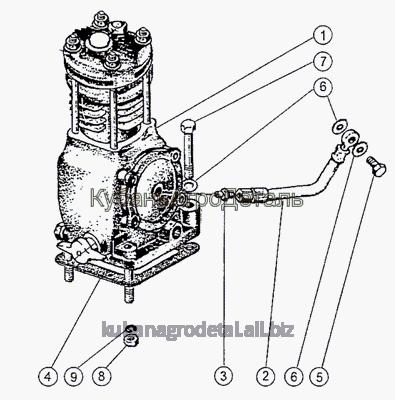Запчасти для сельхозтехники МТЗ-1222/1523 Установка пневмокомпрессора