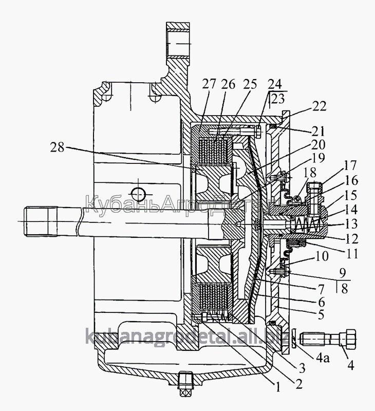 Запчасти для сельхозтехники МТЗ-1222/1523 Механизм блокировки дифференциала (в комплектации с «мокрыми» тормозами)
