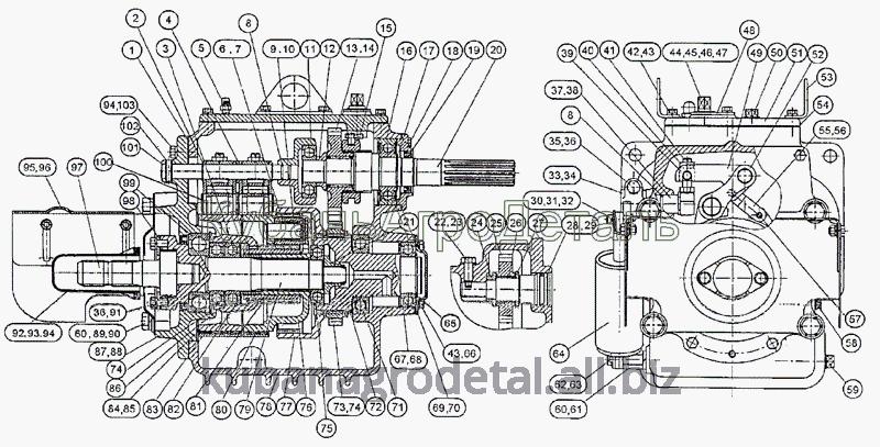 Запчасти для сельхозтехники МТЗ-1222/1523 Редуктор переднего вала отбора мощности