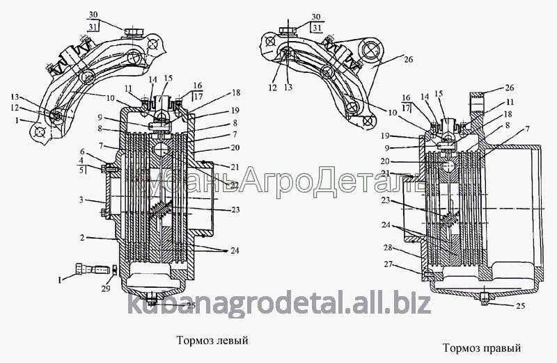 Запчасти для сельхозтехники МТЗ-1222/1523 Тормоза «мокрые» (левый/правый)