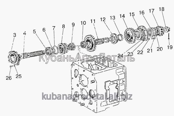 Запчасти для сельхозтехники МТЗ-510/512, 520/522 Вал первичный. Вал вторичный