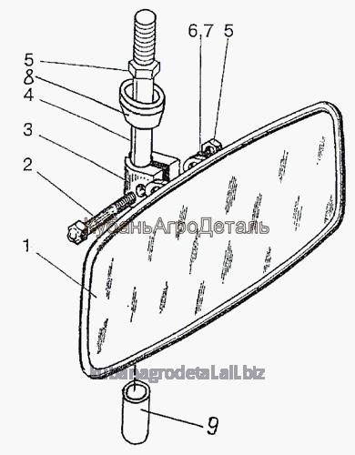 Запчасти для сельхозтехники МТЗ-1222/1523 Зеркало внутреннее