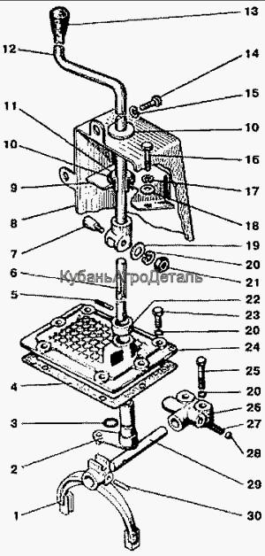 Запчасти для сельхозтехники МТЗ-900 Управление понижающим редуктором