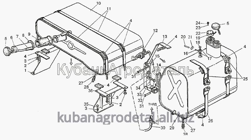 Запчасти для сельхозтехники МТЗ-1222/1523 Баки топливные