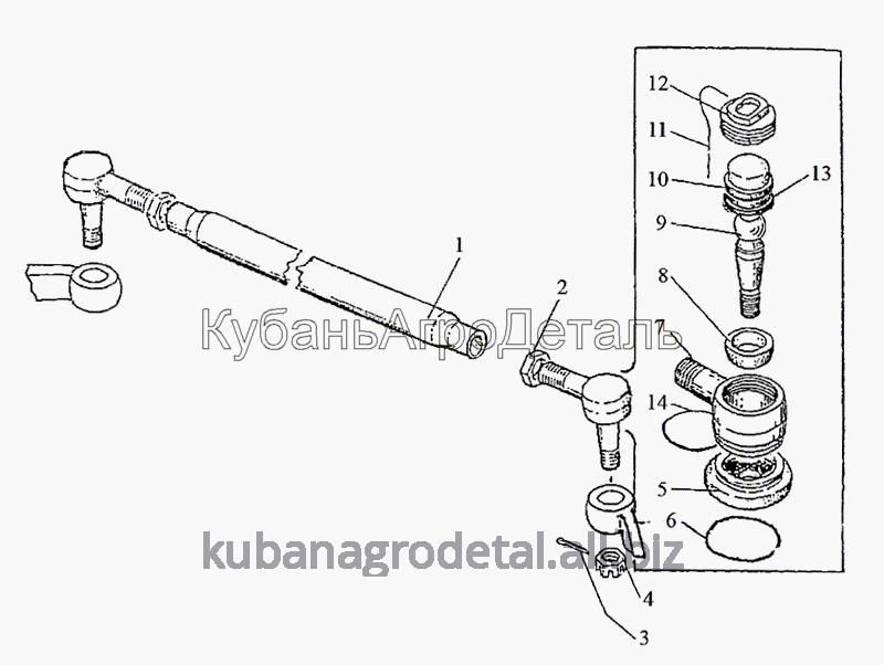 Запчасти для сельхозтехники МТЗ-1222/1523 Тяга рулевая