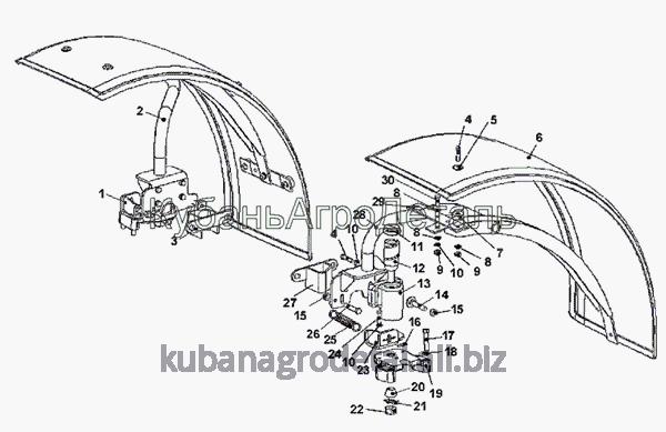 Запчасти для сельхозтехники МТЗ-920.4/952.4 Крылья передние (для ПВМ 822-2300020-04 с короткими рукавами)