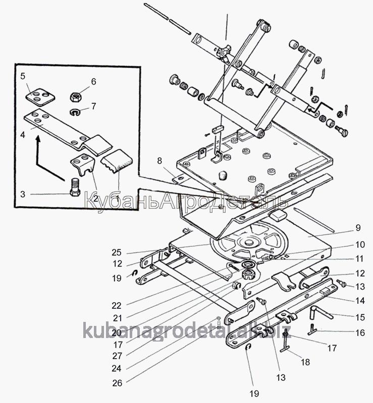 Запчасти для спецтехники МЛ131 Сиденье оператора (механизм реверса)