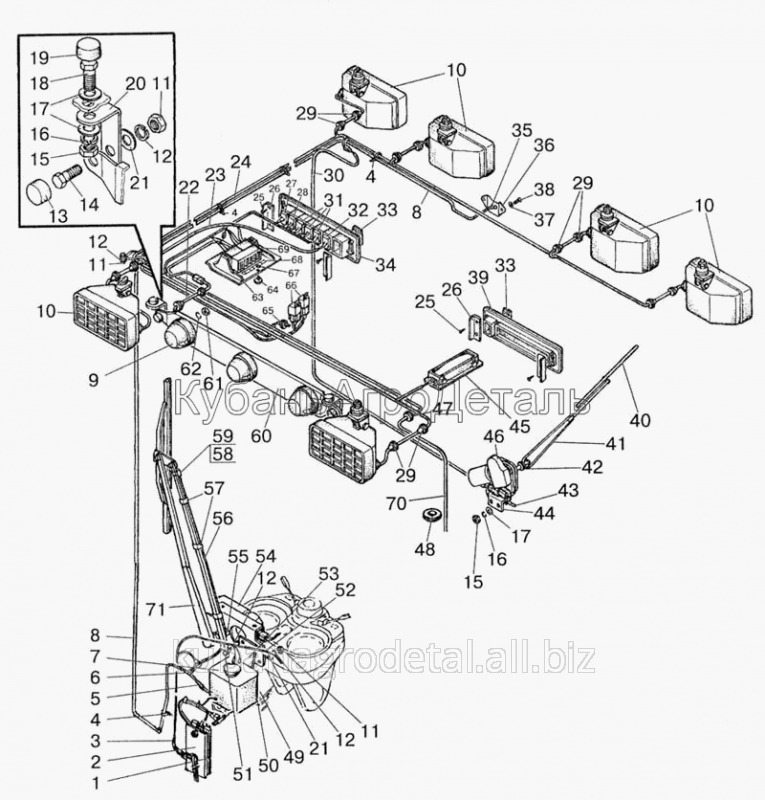 Запчасти для сельхозтехники МТЗ-923 Электрооборудование по кабине. Установка фар рабочих