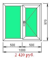 Двустворчатое окно пвх