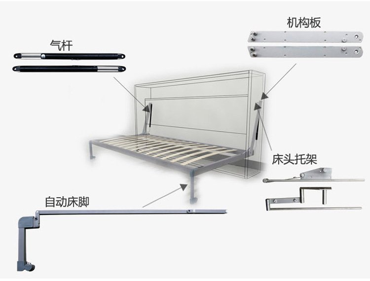 Механизм для шкаф кровати  150 см. горизонтальный.