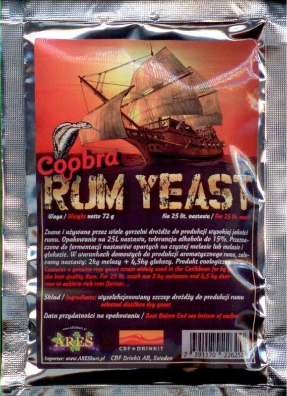 Дрожжи спиртовые активные Coobra Rum