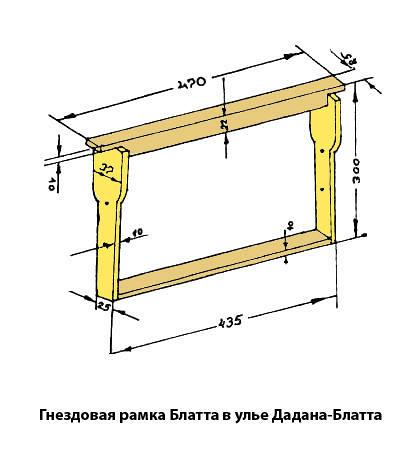 Рамка ульевая типа Дадан