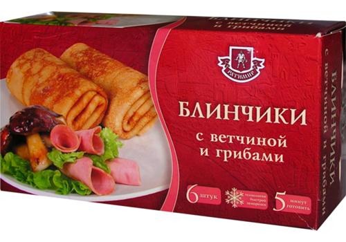 Блинчики с ветчиной и грибами (420г.) Ратимир