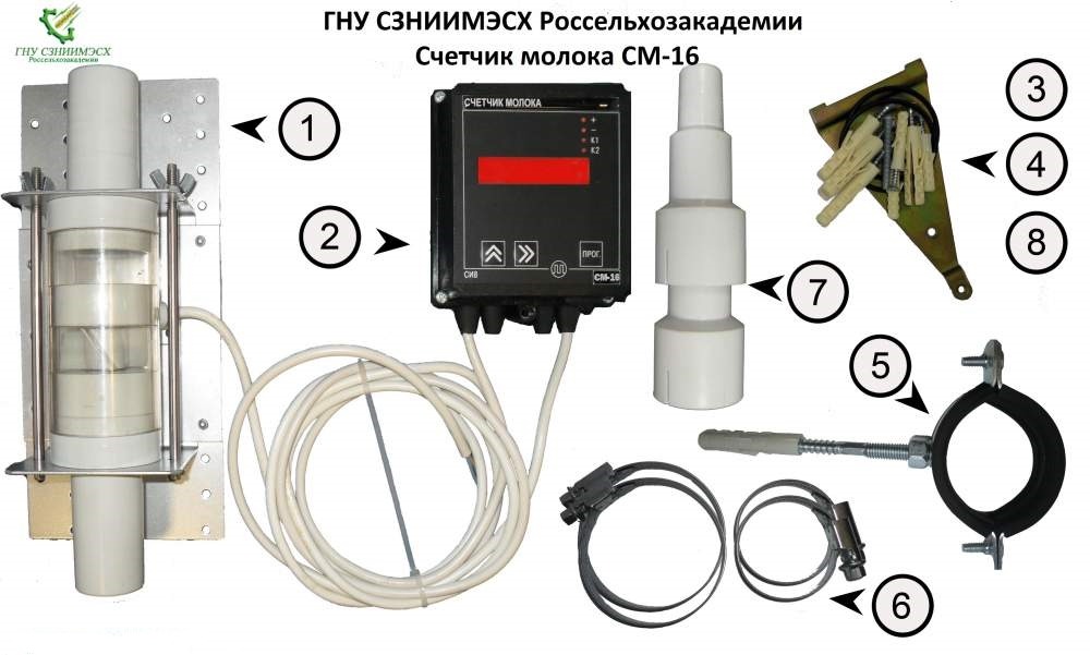 Счетчик молока СМ-16 для учета молока при перекачке
