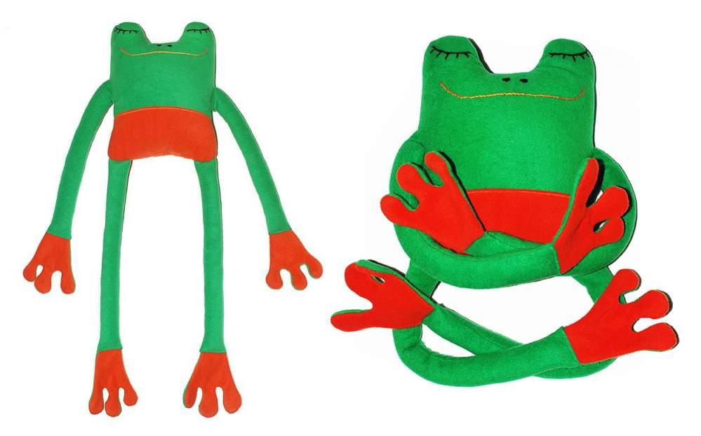 Подушка-игрушка, зеленая лягушка