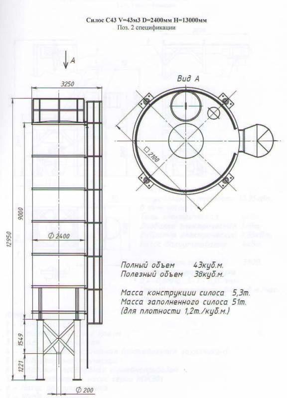 Силос 43 м3