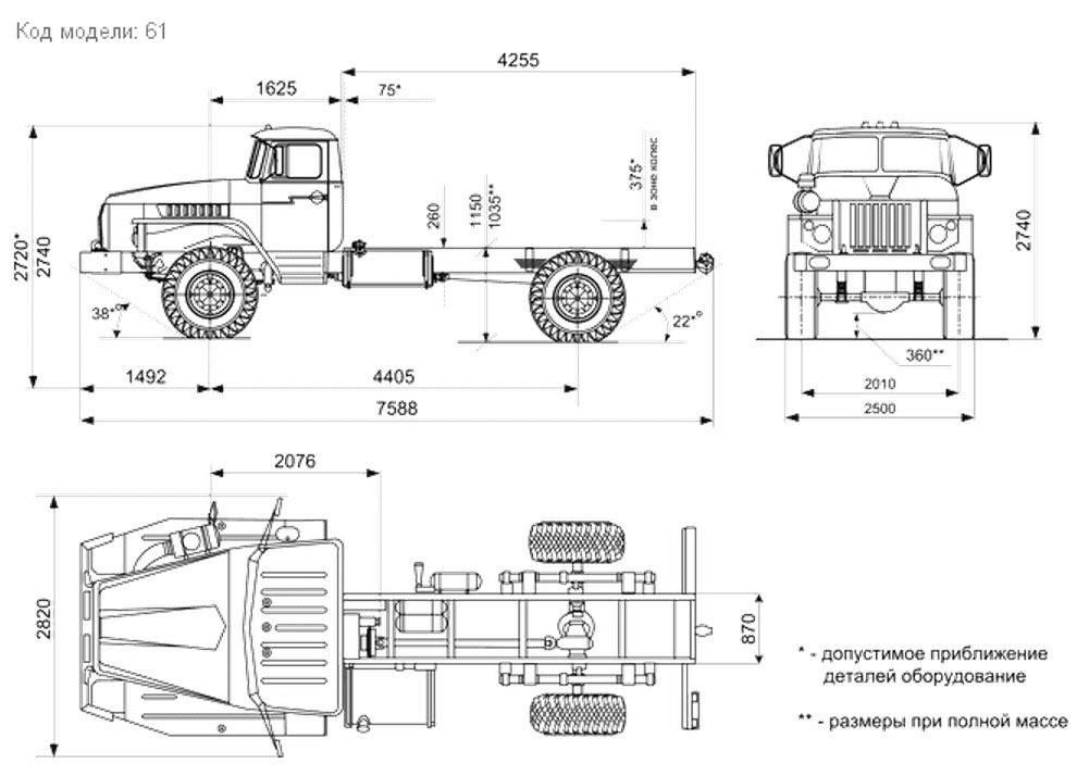 Урал 4320 чертеж