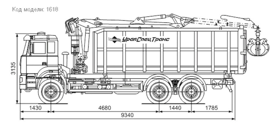 Автомобиль ломовоз (металловоз) 63774 с Атлант-90