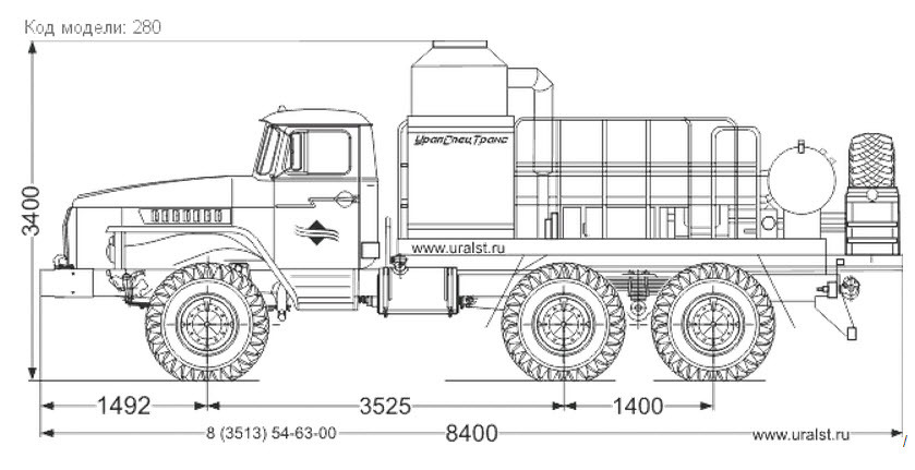 Агрегат депарафинирования АДПМ-12/150 на шасси Урал-43203-1112-41