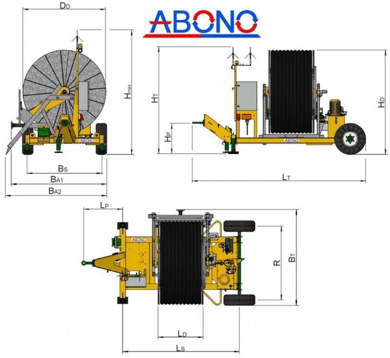 Шланговая установка для орошения буртов Abono HDM