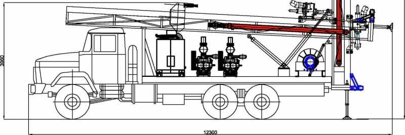 Установка разведочного бурения УБР на КрАЗ 63-22 044