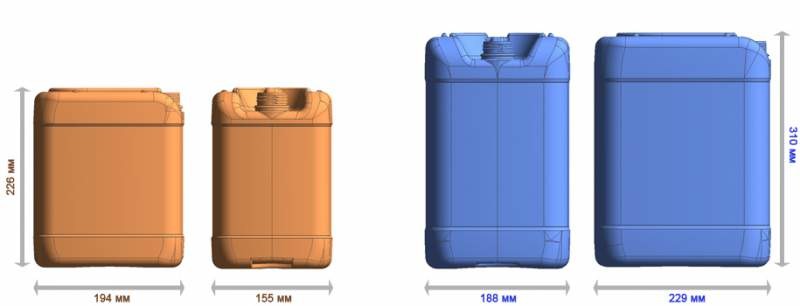 Канистры из полиэтилена, пластиков, резины