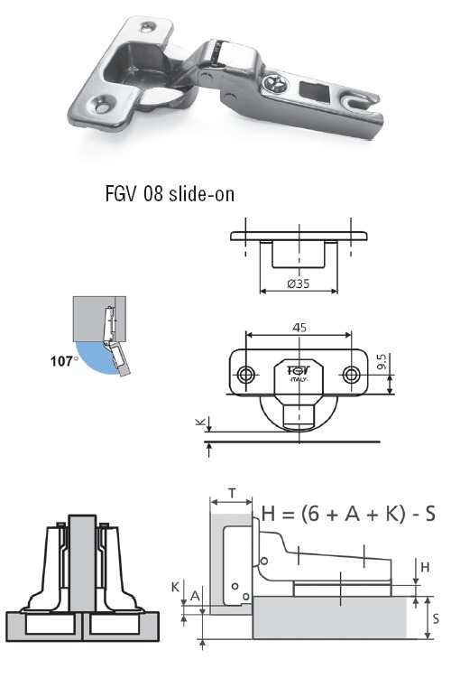 Петли мебельные FGV