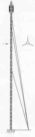 Мачта радиорелейная стальная трехгранная H=10-60м типа МРС