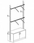 Стеллаж пристенный с подшкафником и наклонными кронштейнами арт.BS22