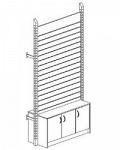 Стеллаж пристенный с тумбой и стеновой панелью арт.BS21