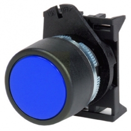 Кнопка плоская без фиксации, синяя - серия Хром код ABHTR4C DKC
