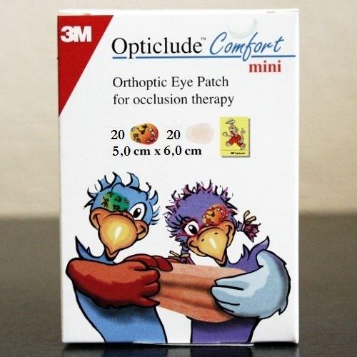 Глазные клеящие повязки 5,0 cм х 6,0 см цветные 40 штук 1643V Opticlude Comfort Mini