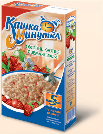 Овсяные хлопья с земляникой Кашка Минутка