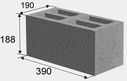 Стеновой блок (пустотность - 25%)