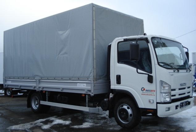 Isuzu NPR75 LK 5 тн борт сталь + тент 29м3 2012г