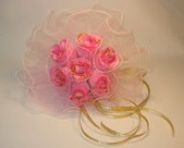 Букет невесты 3 розовый с золотом