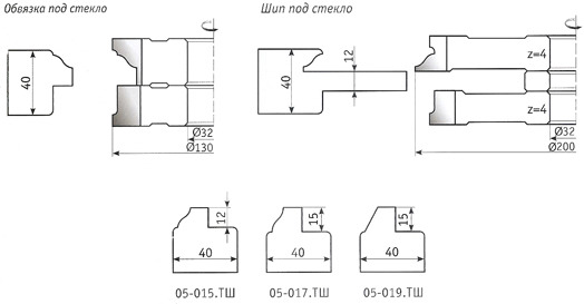 Комплект фрез для изготовления дверей под остекление с термошвом