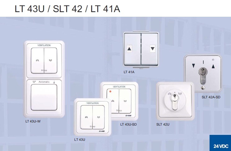 Вентиляционные кнопки  LT 43U, SLT 42, LT 41A