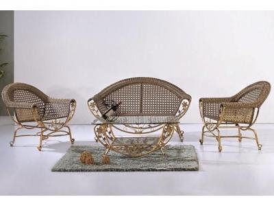 Комплект плетеной мебели Эвридика, Simtrex, коричневый, золотой, 4 пр