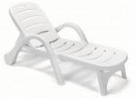 Лежак пластиковый Sun bed stella di mare, белый, 770х1940х1030 мм, Scab Giardino, Stella