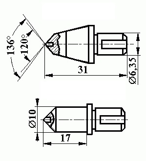 Наконечник алмазный «НП» для измерения твердости по методу Виккерса