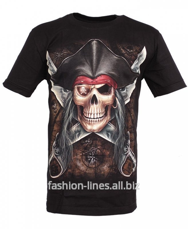 Мужская футболка Rock Eagle Jolly Roger c пиратским черепом