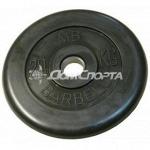 Диск обрезиненный, чёрного цвета, 31 мм, 20 кг MB Barbell MB-PltB31-20