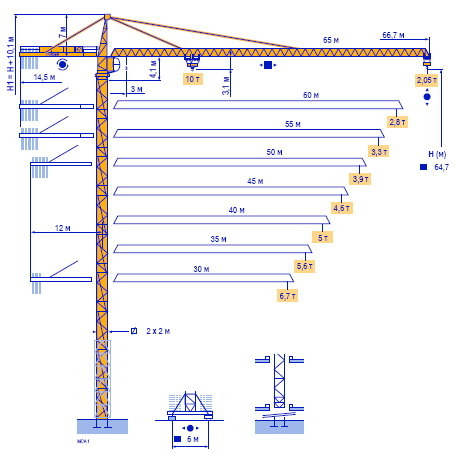 Кран башенный  POTAIN MC 235B