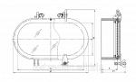 Иллюминатор бортовой глухой овальный стальной со штормовой крышкой  ПШИУ.364110.002ТУ