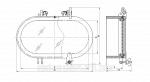 Иллюминатор бортовой глухой овальный со штормовой крышкой из алюминиевого сплава