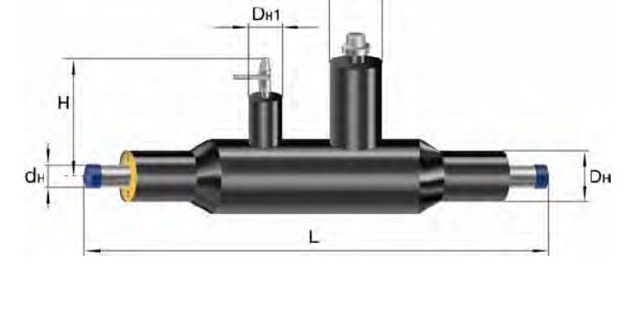 Шаровой кран с удлиненным штоком и воздушником DN 125-800-DN25-1-ППУ-ПЭ