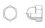 Гайки колпачковые , диаметр от М 4 до М 20
